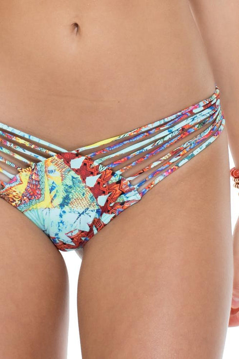 Luli Fama Yemaya Strappy Brazilian Ruched Back Bottom