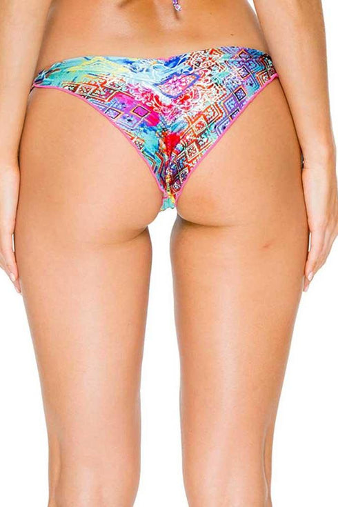 Luli Fama Cayo Hueso So Close Crystal Seamless Ruched Brazilian Tie Side Bottom