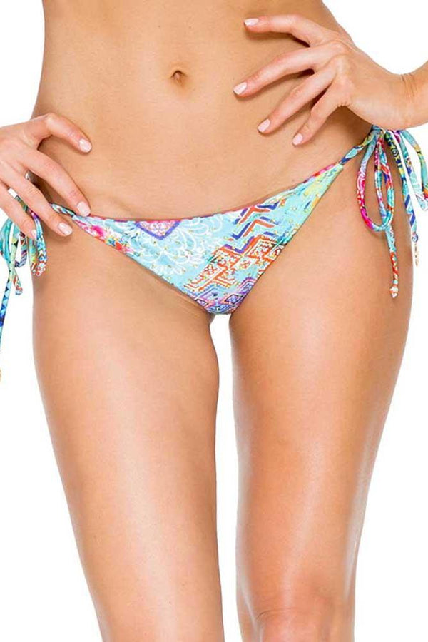 Luli Fama Cayo Hueso So Close Crystal Seamless Ruched Brazilian Tie Side Bottom