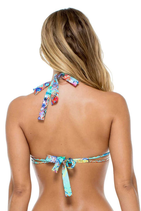 Luli Fama Cayo Hueso So Close Crystal Triangle Halter Top