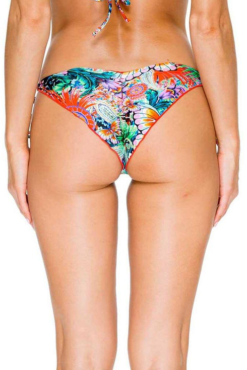 Luli Fama Viva Cuba CRYSTAL SEAMLESS RUCHED BRAZILIAN TIE SIDE BOTTOM