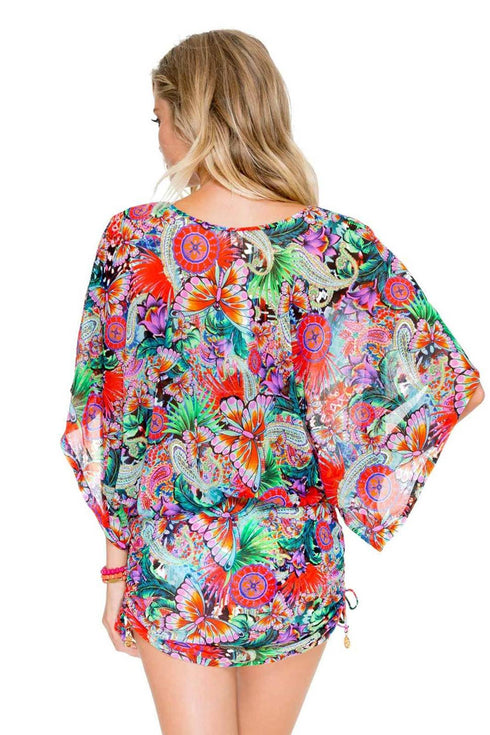 Luli Fama Viva Cuba CABANA V-NECK DRESS