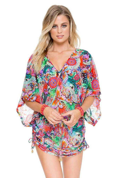 Luli Fama Viva Cuba CABANA V-NECK DRESS