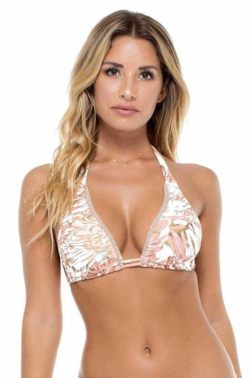 Luli Fama Amor Tabaco Y Ron TRIANGLE HALTER TOP