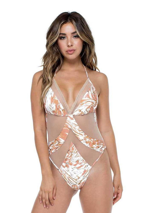 Luli Fama Amor Tabaco Y Ron COHIBA MESH ONE PIECE BODYSUIT