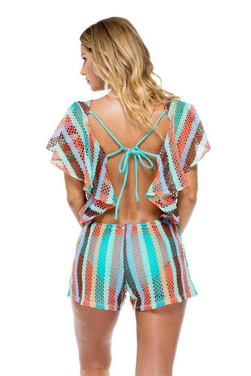 Luli Fama La Gloria Cubana Open Back Butterfly Romper
