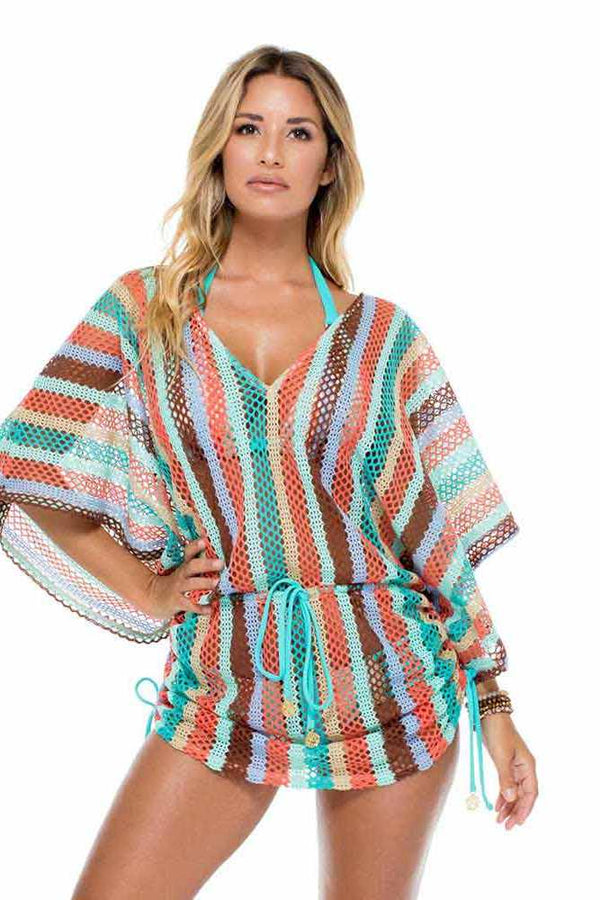 Luli Fama La Gloria Cubana Cabana V-Neck Dress