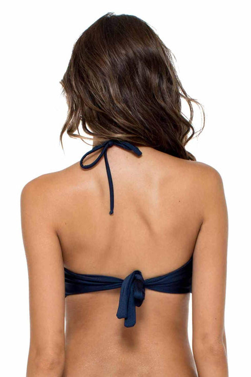 Luli Fama Mambo Lace Up Grommet Bandeau Top
