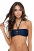 Luli Fama Mambo Lace Up Grommet Bandeau Top
