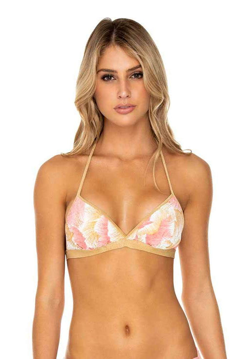 Luli Fama Costa De Luz Reversible Halter Cross Front Top