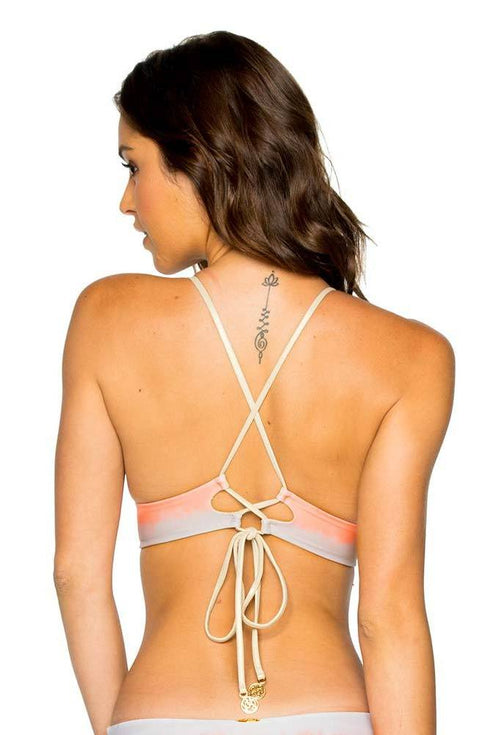 Luli Fama Los Flamencos Reversible Cross Back Bustier Top