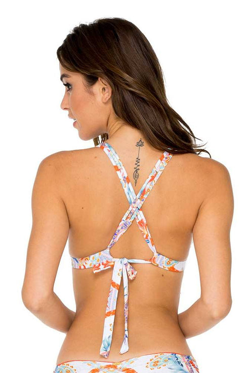 Luli Fama Merenguito Molded Push Up Bandeau Halter Top