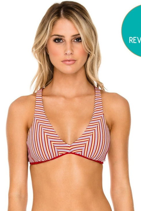 Luli Fama Torre De Oro Reversible Cross Back Halter Top