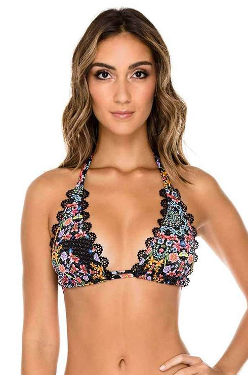 Luli Fama Noches De Sevilla Lace Trim Triangle Halter