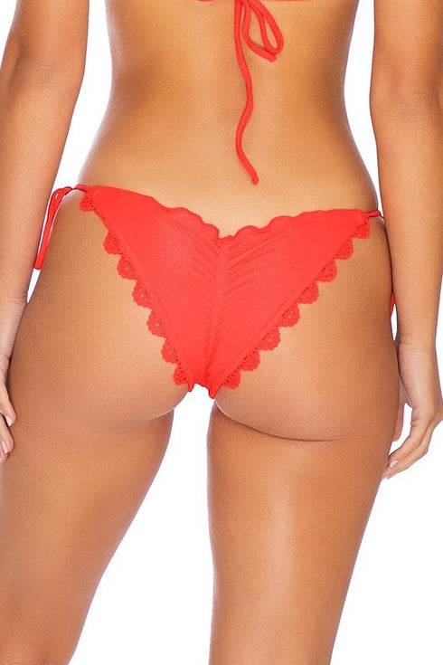 Luli Fama Noches De Sevilla WAVEY RUCHED BACK BRAZILIAN TIE SIDE BOTTOM