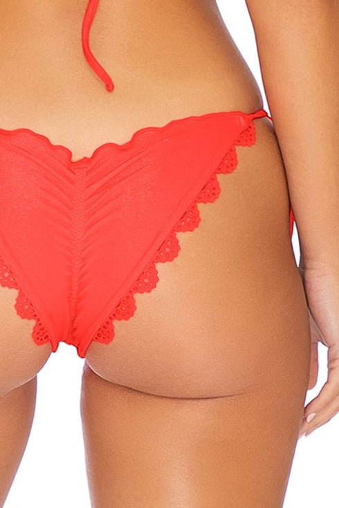 Luli Fama Noches De Sevilla WAVEY RUCHED BACK BRAZILIAN TIE SIDE BOTTOM