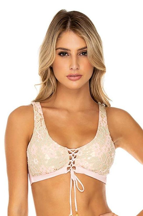 Luli Fama Gitana Laced Up Bralette