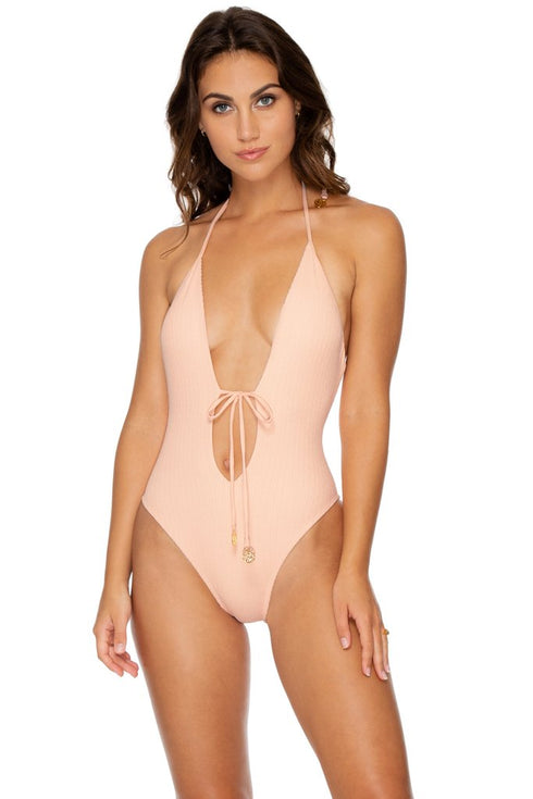 Luli Fama Jagged Bombshell HIGH LEG ONE PIECE