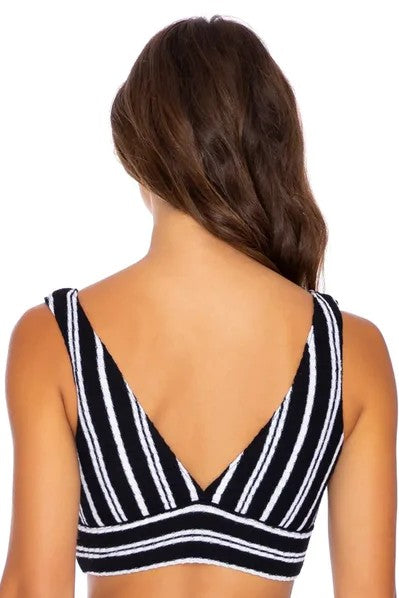 Luli Fama Champagne Pop Deep V Band Crop Top