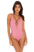 Luli Fama River Dance BLUSH INTERLACED ONE PIECE BODYSUIT