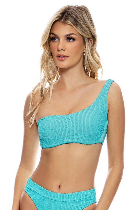 Luli Fama Pura Curiosidad One Shoulder Lace Back Top