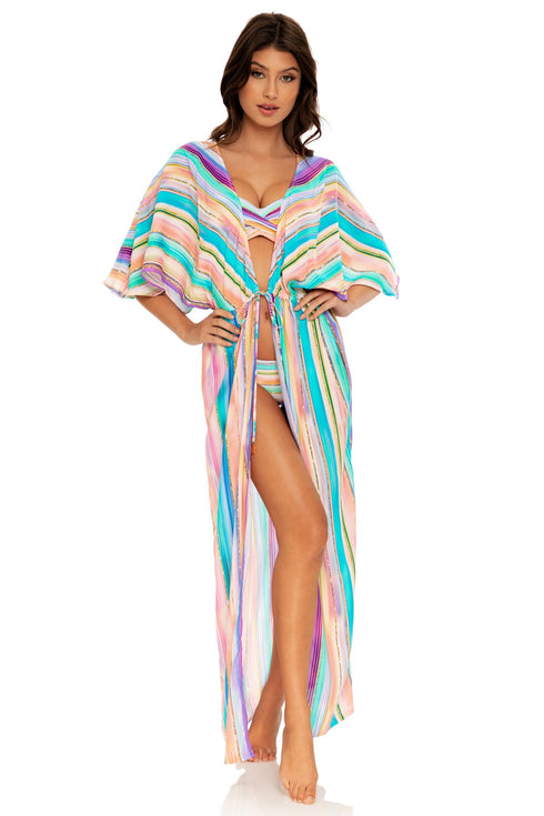 Luli Fama Heat Waves LONG OPEN TUNIC