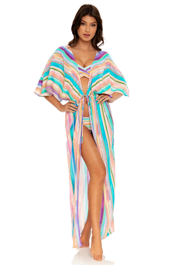 Luli Fama Heat Waves LONG OPEN TUNIC