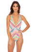 Luli Fama Heat Waves DEEP V CROSSED BACK ONE PIECE
