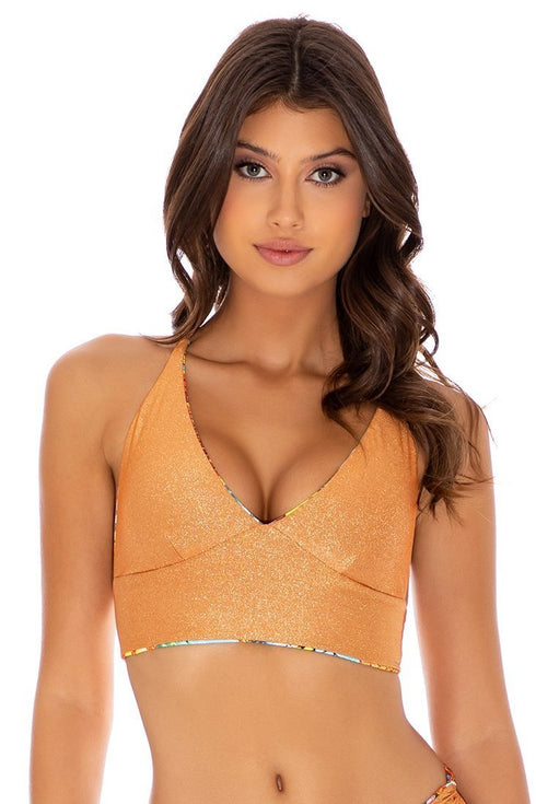 Luli Fama Just Wing It CROSS BACK BUSTIER TOP