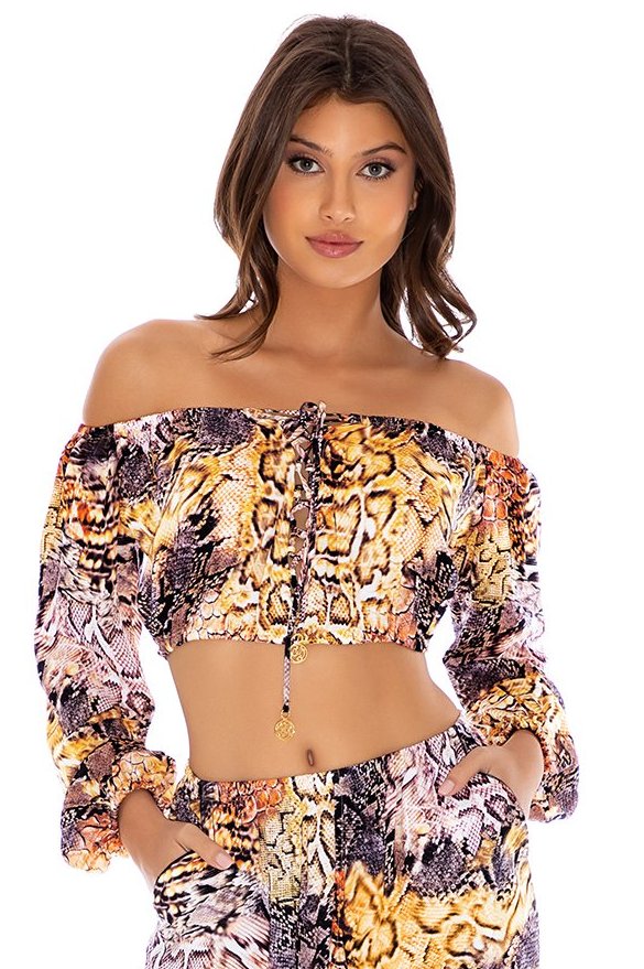 Luli Fama Skins Laced Up Crop Top