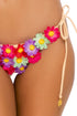Luli Fama Pretty Things FLOWER ACCENT WAVEY RUCHED BACK BRAZILIAN TIE SIDE BOTTOM