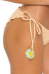 Luli Fama Pretty Things FLOWER DETAIL WAVEY RUCHED BACK FULL TIE SIDE BOTTOM