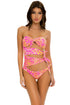 Luli Fama Wild Sweetheart Knot Bow Tie Side Bandeau One Piece