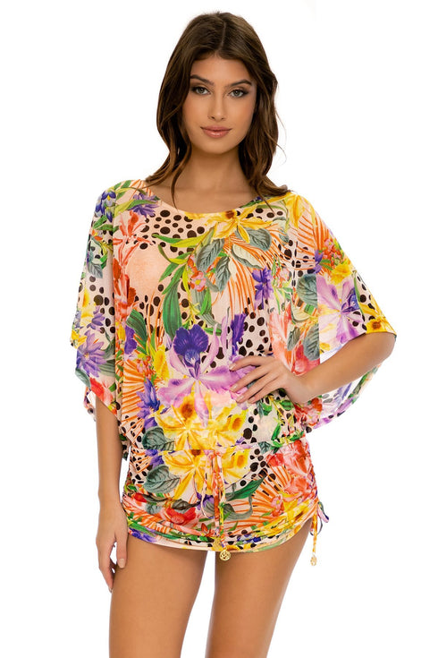 Luli Fama Shocking Florals SOUTH BEACH DRESS