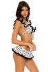 Luli Fama Spotted FRILLY TRIANGLE TOP