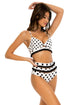 Luli Fama Spotted HIGH LEG BANDED WAIST BOTTOM