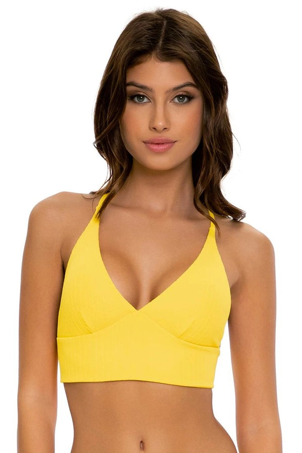 Luli Fama Playa Vibes CROSS BACK BUSTIER TOP