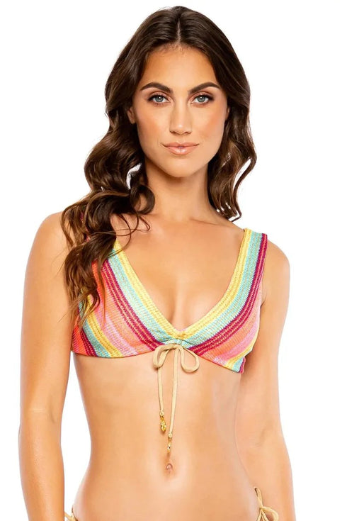 Luli Fama Muse Feels Deep V-Neck Top