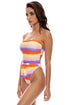 Luli Fama Miami Sunsets Tie Back Bandeau One Piece