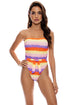 Luli Fama Miami Sunsets Tie Back Bandeau One Piece