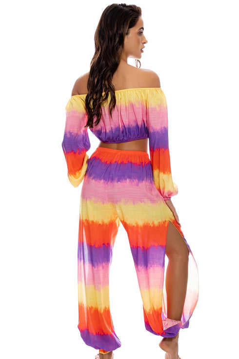 Luli Fama Miami Sunsets Split Side Jogger Pant