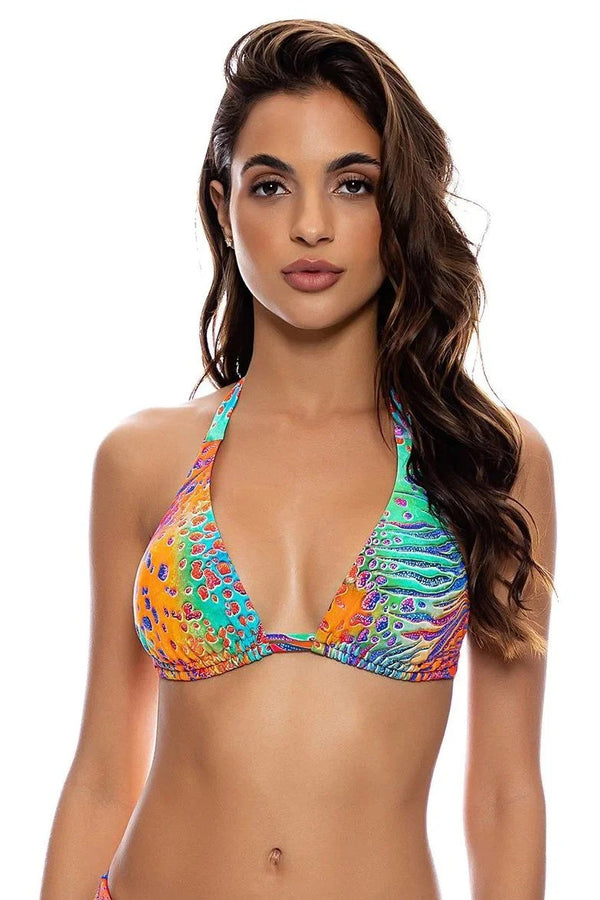 Luli Fama Wild Waters Triangle Halter Top