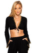 Luli Fama Night Dreamer Bell Sleeve Crop Top