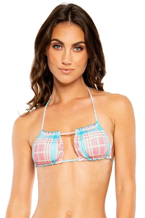 Luli Fama South Beach Vacay Multiway Ruffled Scrunched Cup Bandeau