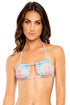 Luli Fama South Beach Vacay Multiway Ruffled Scrunched Cup Bandeau