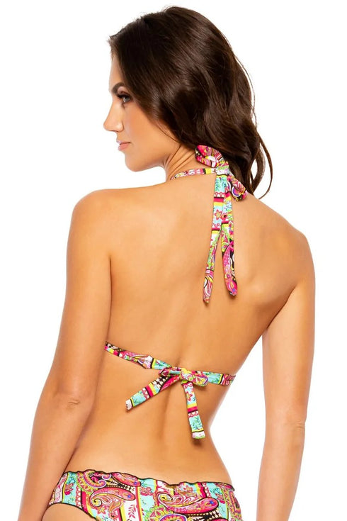 Luli Fama Miami Bound Triangle Halter Top