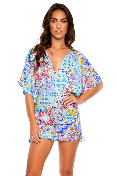 Luli Fama Ay Que Cute! Cabana V Neck Dress