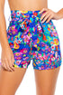 Luli Fama Water Blossoms Tie Waist Shorts