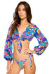 Luli Fama Water Blossoms Tie Front Crop Top