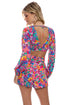 Luli Fama Water Blossoms Tie Waist Bermuda Shorts